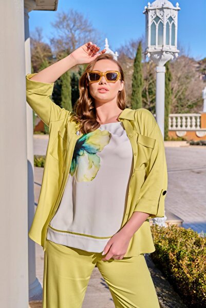 DE WHITES Plus Size Shirt and Trousers Set of 2