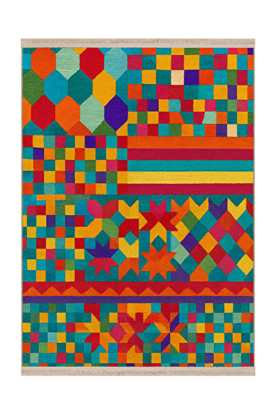 Rugs Modern Halı MOSSO Πολύχρωμα Σχήματα με Μοτίβα Υφαντή Βάση Μοντέρνο Διακο...