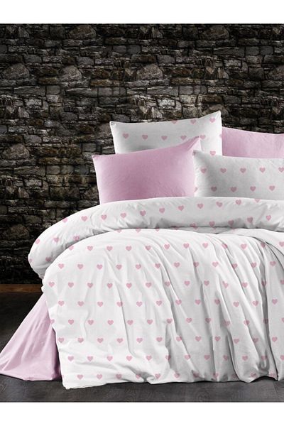 Faiend Cotton Double Duvet Cover Set with Fade-Resistant Anti-Fluffy Fitted Sheets