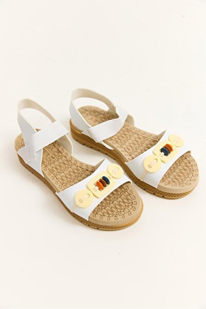 Raneel Kazançlı Alışveriş Single Strap Accessory Sandals White