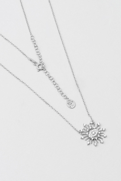 So CHIC... Ra'nın Gözü 18 Ayar Beyaz Altın Kaplama 45 Cm Gümüş Minimal Kolye