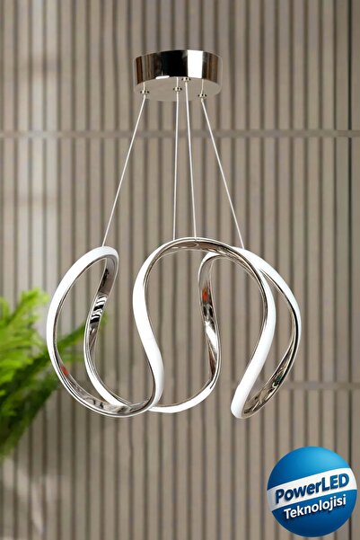 Luna Lighting Deluxe Krom Kaplama Metal Salon Hol Antre Oturma Yatak Odası Modern Led Sarkıt Avize Beyaz Işık
