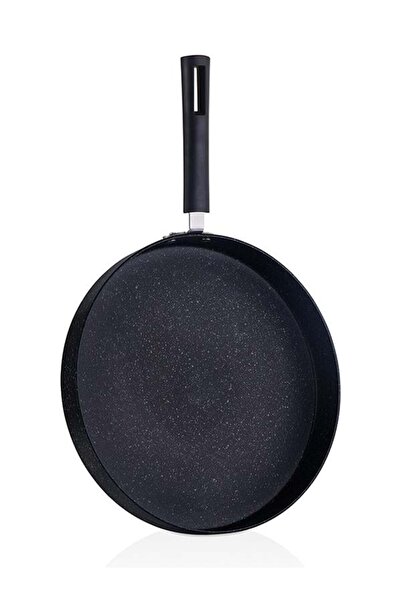 FALEZ 30 Cm Granit Silikon Saplı Kapaklı Balık Tava Siyah