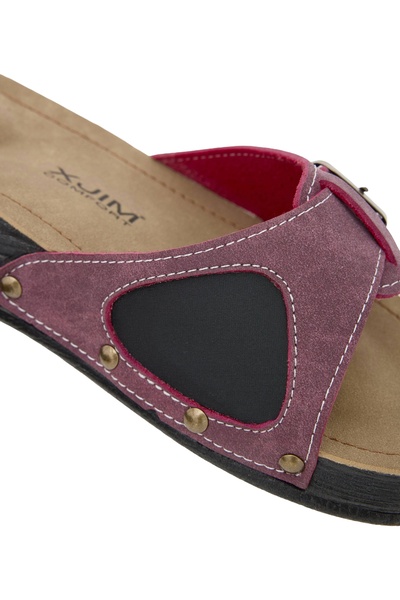 XJIM Women's Burgundy Orthopedic Slippers Hallux Heel Spur Bone Protrusion Supported Comfortable Daily Summer