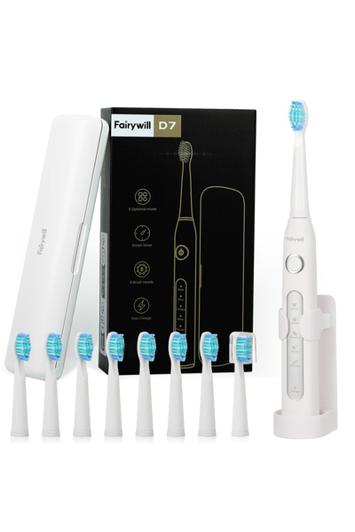 Choice1 فرشاة أسنان كهربائية سونيك من فيري ويل FW507 مزودة بشاحن يو إس بي و8 رؤوس استبدال لفرشاة الأسنان