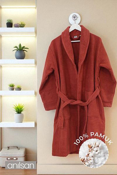 Anılsan 100% Cotton Tile Bathrobe - Şalyaka Hotel Bathrobe, Ideal for Spa, Suitable for Daily Use
