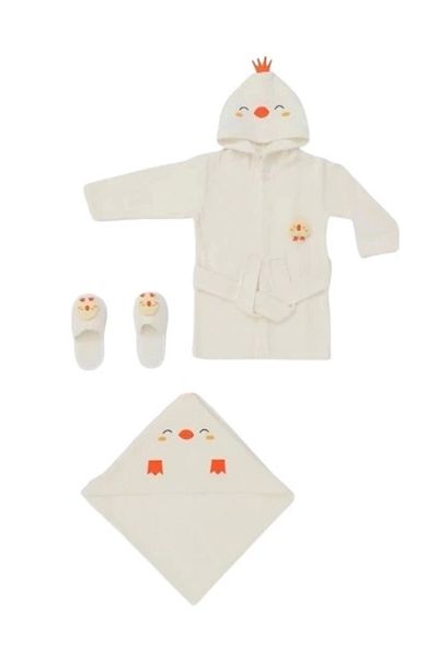 Bebitof Nessiworld Ecru Baby Bathrobe and Chick Set - 30038