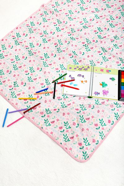 HAMUR Αδιάβροχο υγρό 140x140 cm Baby Kids Play Activity Activity Nutrition Cover Flowy