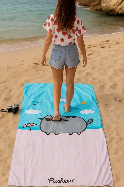 Pusheen Beach Towel, Microfiber, The Cat - Cute and Comfortable