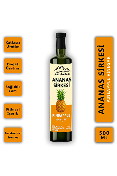 sarıbelen Ananas Sirkesi 500 ml Doğal Ve Katkısız - Yağ Yakımını Destekler - Fermente Meyve Sirkesi