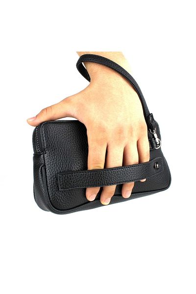 deri,se club Men's Black Handbag Wristlet Belted Portfolio Bag Handbag