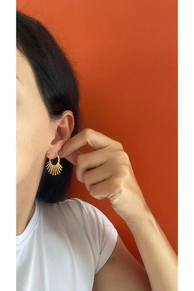 marsel aksesuar Xuping Half Sun Gold Vip Earrings