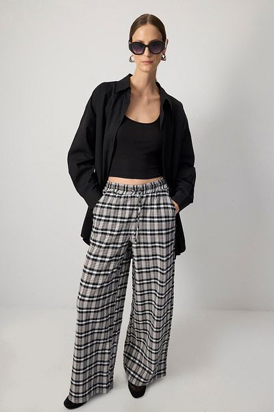 Touché Privé Plaid Pants with Elastic Waist