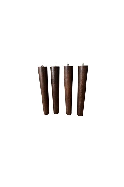 HAMADEX Picioare de mobilier conice din lemn de stejar închis de 10 cm – set de 4 |   Canapea, Canapea, Unitate TV |   Cu aparate