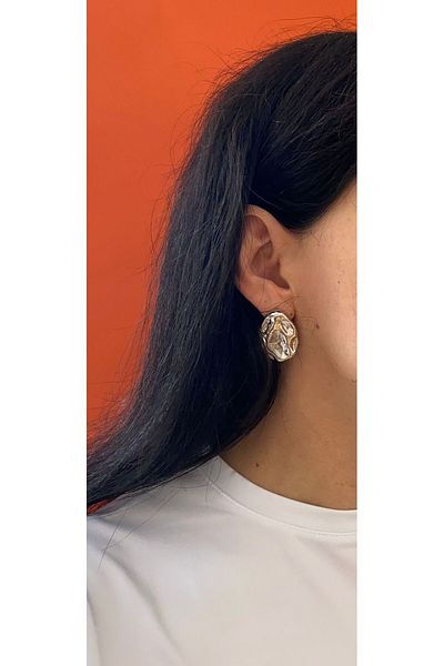 marsel aksesuar Xuping Asymmetric Plate Model Silver Earrings