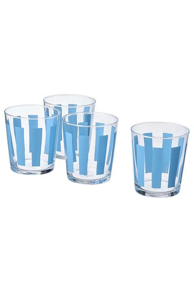 IKEA PILLERSTARR Glass 30 cl, 4 Pack Simple Straight Design, Durable Glassware