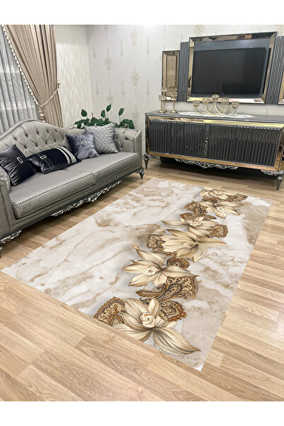 Bordo Halı Yıkanabilir Kaymaz Taban Halı Mutfak Dekor Yolluk Koridor Halısı S...