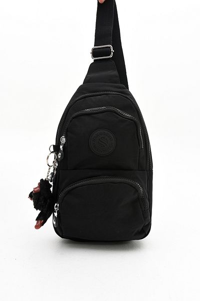 Sanmorris Τσάντα ώμου και στήθους με μαύρη ρυτίδα Unisex Cross Strap - Αδιάβροχη