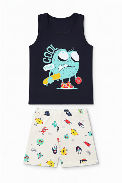 Little Frog Set pijamale de vară pentru băieți Set de pantaloni scurți din bu...