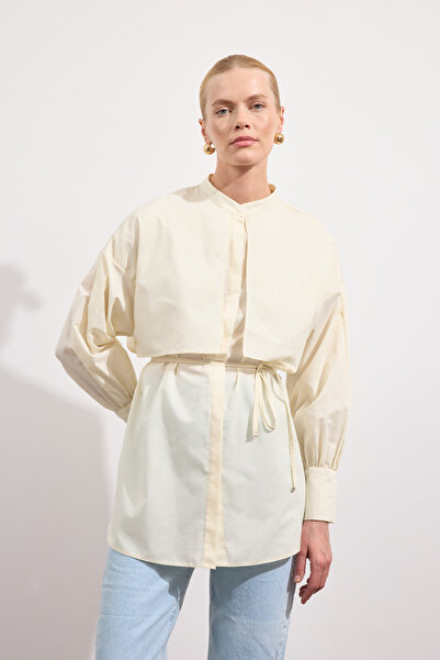 EMNORA Poplin Trenç Gömlek Soft Sarı