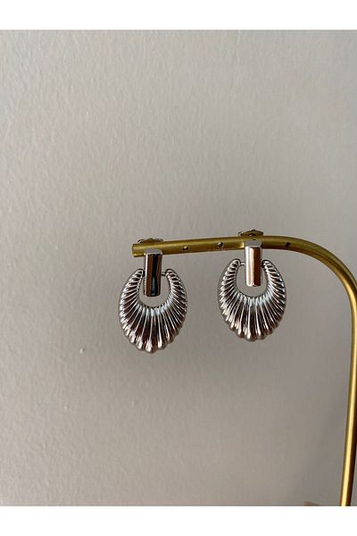 marsel aksesuar Xuping Serrated Mussel Silver Earrings