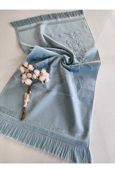 sarra 50x90cm ΠΕΤΣΟΥΡΑ SARRA ETAMIN με ΦΛΑΙΝΙ - ΜΠΛΕ ΒΕΤΕΡΑΝΤ