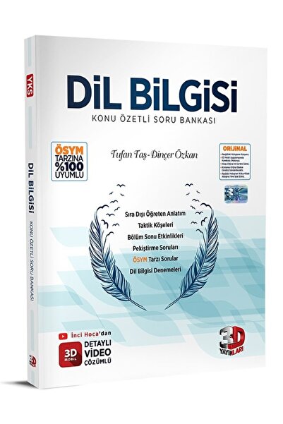 3D Yayınları Tyt Ayt Dil Bilgisi Konu Özetli Tamamı Video Çözümlü Video Soru ...