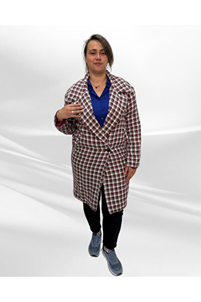 ASHILDA PUMPY FOOT PATTERNED BLACK AND WHITE COAT