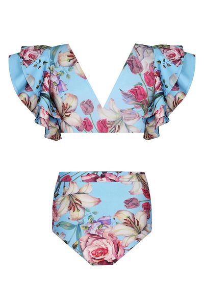 Nur Karaata Cosmos Blu Bikini Set