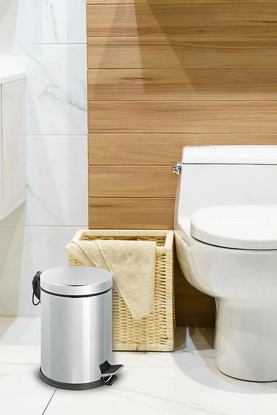 MultiStore Κάδος απορριμμάτων με πεντάλ Chrome 5 λίτρων Κουζίνα μπάνιου γραφείου σπιτιού