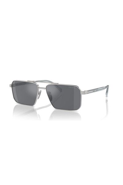 Prada Man Rectangle Sunglasses- Pr A57s - Lense Size:58mm - Silver