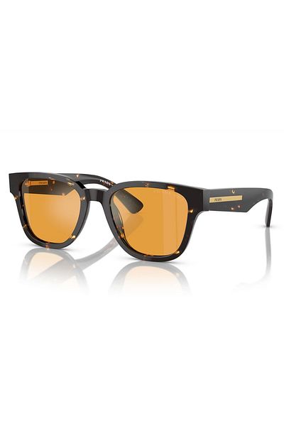 Prada Man Pillow Sunglasses- Pr A04s - Lense Size:52mm - Havana Black/yellow