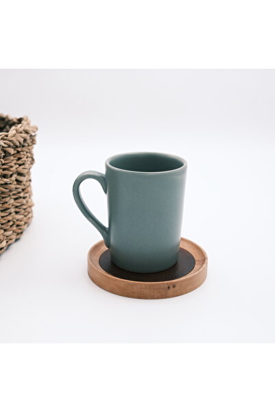 DicerosCraft Ahşap Deri Bardak Altlığı