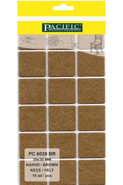 HAMADEX 35x35 Mm Yapışkanlı Kare Keçe Mobilya Masa Sandalye Parke Zemin Koruy...