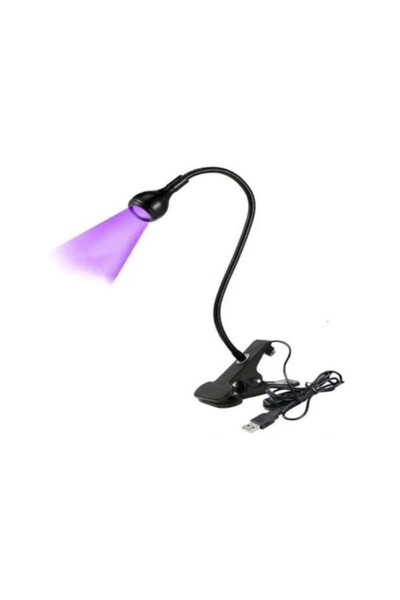 GIRLS CORNER Lampă mini UV/LED cu clemă neagră 3w