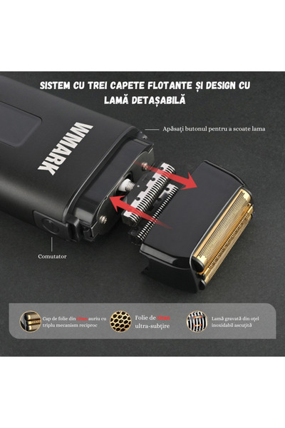 BIRAI Professional Electric Shaver BIRAI, 8100 RPM, Cordless, Rechargeable Battery, Waterproof, LCD Displa