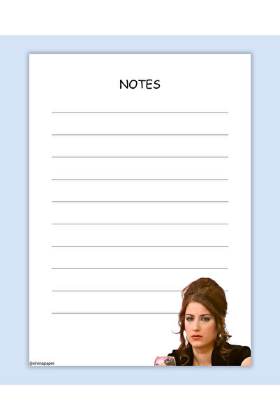 Elvina Paper Adını Feriha Koydum Not Kağıdı, A6 Boyut, Memopad, To Do List, B...