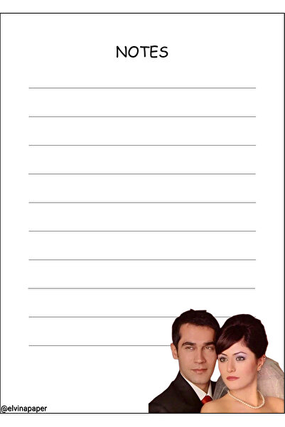 Elvina Paper Yaprak Dökümü Not Kağıdı, A6 Boyut, Memopad, To Do List, Bloknot, Ferhunde Şevket Not Defteri