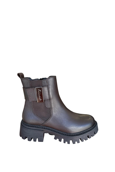 Castle Black YLDZ-23783-1 Καφέ Γυναικείες Κλασικές Μπότες από Γνήσιο Δέρμα