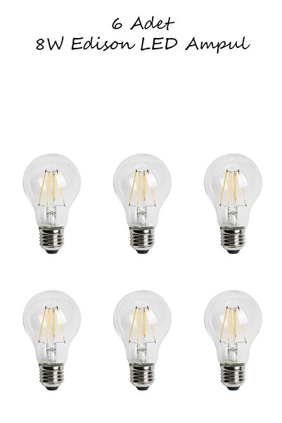 Cata 6 Adet 8w Edison Led Ampul / Ct-4217