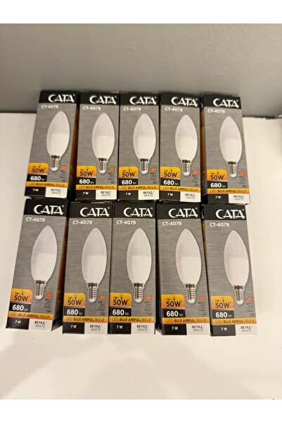 Cata 10 Adet Ct 4079 7 W Buji Led Ampul Beyaz Işık 6400k E14 Duy