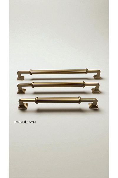 DKSDİZAYN 224 mm New Custom Matte Gold Series Maya Special Production Drawer Kitchen Cabinet Furniture Handle Handle