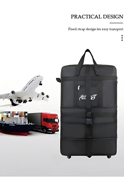 Generic Expandable Foldable Luggage Bag, Collapsible Suitcase with Combination Lock, Rolling Duffel Bag