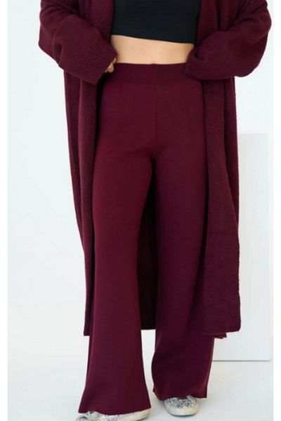 STF MODA Women's Bordo Bol Paça Knitwear Pants
