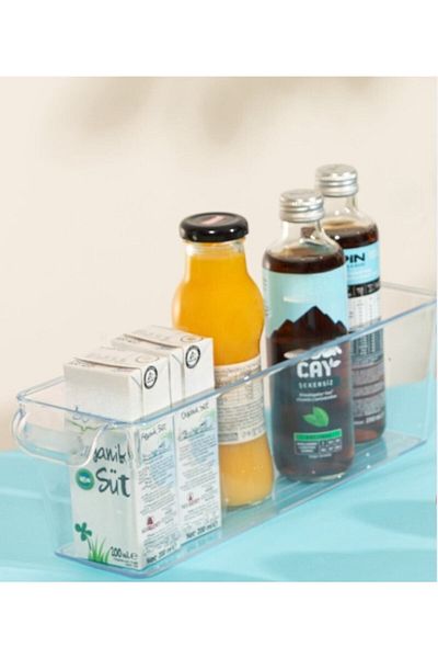 AKTURK HOME Transparent Refrigerator Organizer - 100X325X100 In-Cabinet Vegetable Fruit Organizer Box
