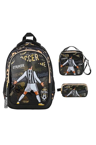 MUGGLE Mu-9140 Primary School Backpack Soccer Game Lunchbox Pencil Case