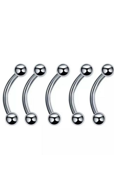 simagift Unisex Silver Surgical Steel Set of 5 Eyebrow and Rook Piercing