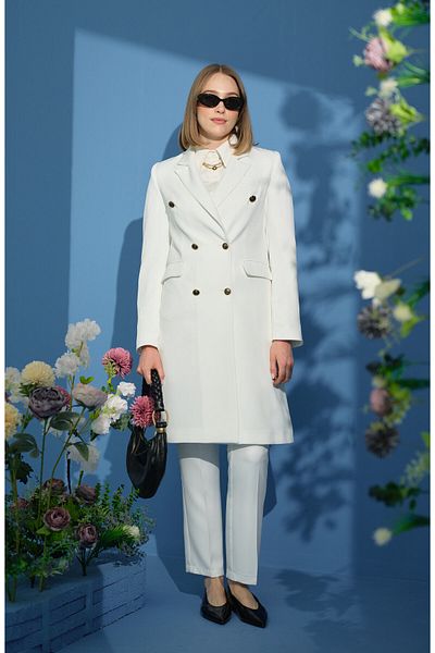 Fatma Atasoy Blazer Single Jacket Ecru