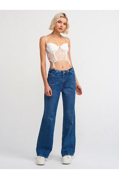 FASHION COCKTAIL Crop Top with lace and AcceSSorieS and Dangle StrapS - Back ClaSp