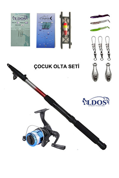 ALDOS 180 Cm Kamış Makina Olta Seti Tam Takım Olta Seti Çocuk Olta Seti Hobi Kıyı Seti